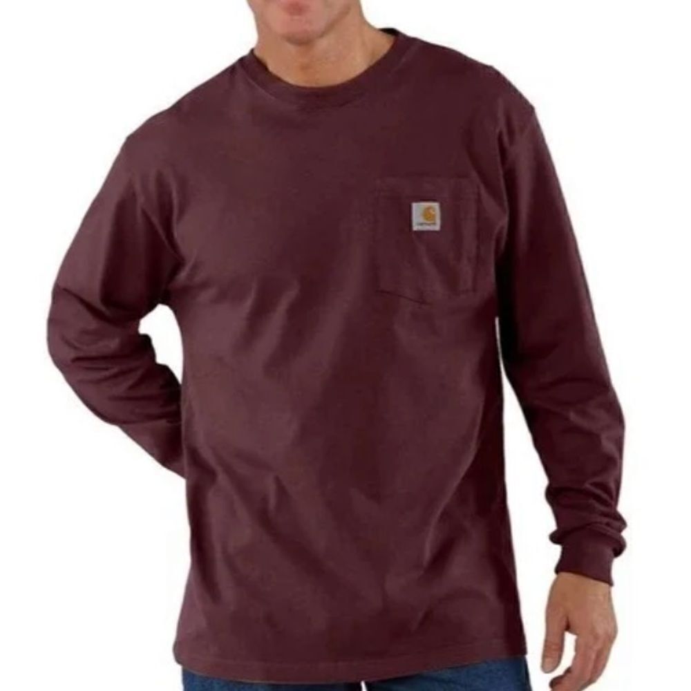 Vintage Carhartt Long Sleeve‎ Original Fit Shirt w/ pocket burgundy size Large